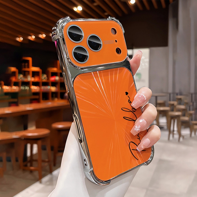 เคสโทรศัพท์เคลือบด้วยไฟฟ้าข้อความแบบกําหนดเองป้องกันการตกสี่มุมใหม่เหมาะสําหรับ iPhone 17 Pro Max, 17 Pro, 16 Pro Max, 16 Pro