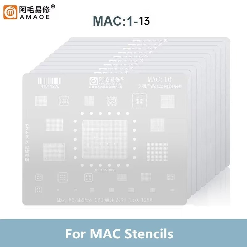 Amaoe MAC 1-13 สําหรับ MACBOOK MAC Pro A2159 A1706 M1 M2 M3 M4 M5 USB ชาร์จ IC CPU/RAM SSD DDR WIFI 