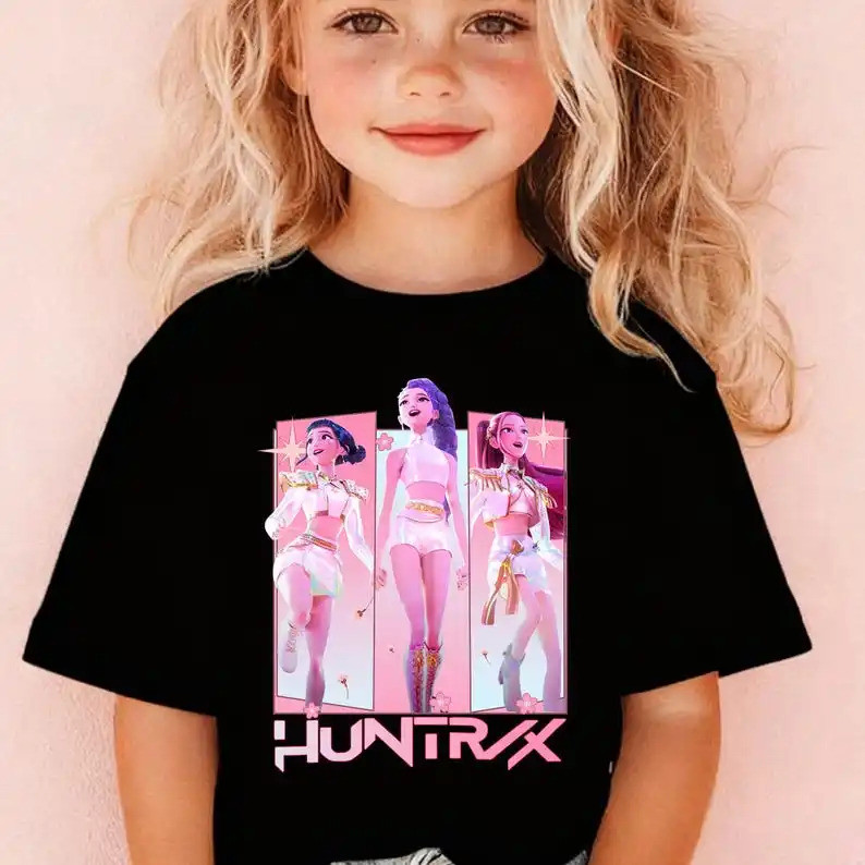 เสื้อยืดเด็ก K-pop Demon Hunter, เสื้อยืดวันเกิดแขนสั้น, เสื้อยืดเด็ก Saja, เสื้อยืด K-pop Demon Hun