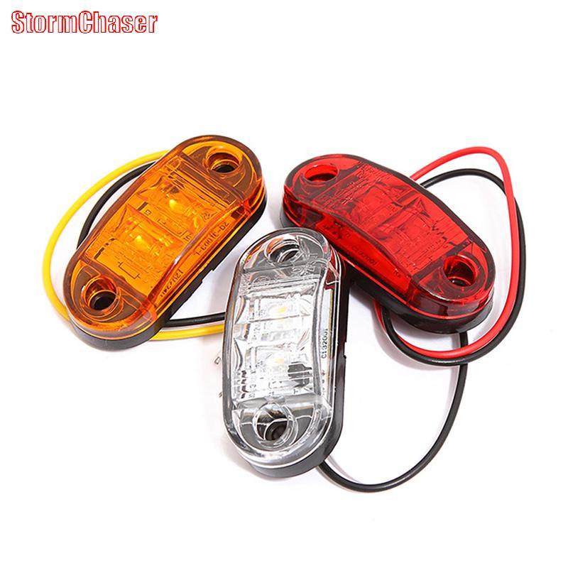 [Storm-t] 1PCS 10V–30V LED ไฟท้ายรถยนต์อัตโนมัติ Side Marker Lights สําหรับ Trailer/Tru/Lorry สีเหลือง/ส้ม/ขาว/แดง