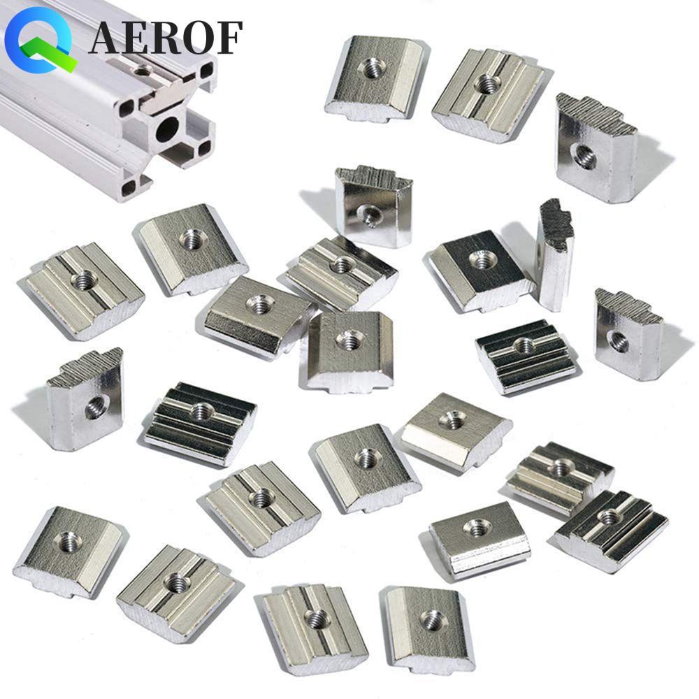 AEROF Nuts Square T Block 20PCS T-Track เลื่อน T Slot Nut