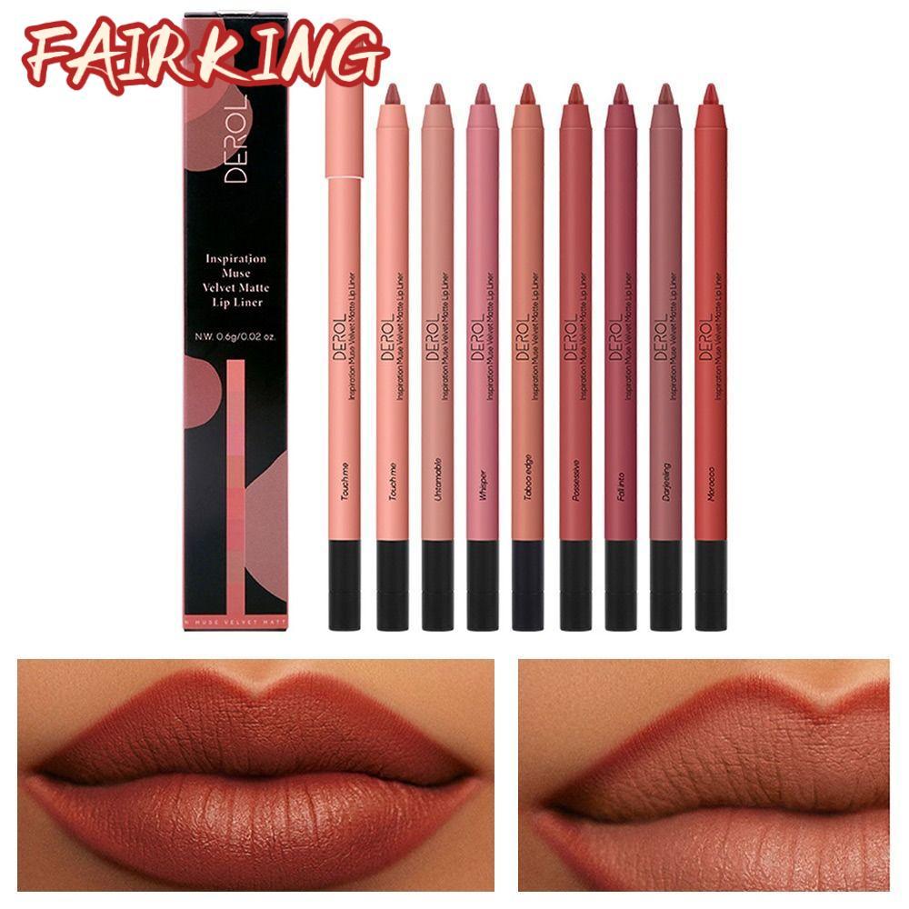 FAIR KING Lipliner Pencil, Matte Waterproof Matte Lipliner, ถ้วยไม่ติด Smooth Long Lasting Lipliner 