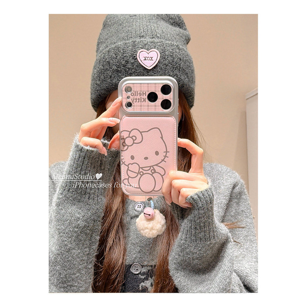 Huiwanju แมวสายสีชมพูน่ารักเหมาะสําหรับเคสโทรศัพท์มือถือ iphone17 iP16pro หน้าต่างขนาดใหญ่ 16/15 น่ารัก 14promax/13promax รูปแบบหนัง 17 เคสป้องกันแบบรวมทุกอย่าง ราคา ถูกที่สุด ดีลบีเคเค แกลเลอรีภาพที่ 7