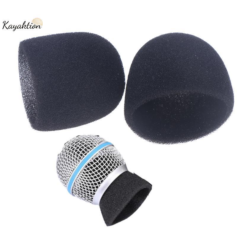 Kayaktion 2/10Pcs Studio WindScreen ฟองน้ําไมโครโฟนไมโครโฟนป้องกันด้านใน-โฟมสําหรับ Shure SM58 SLX24