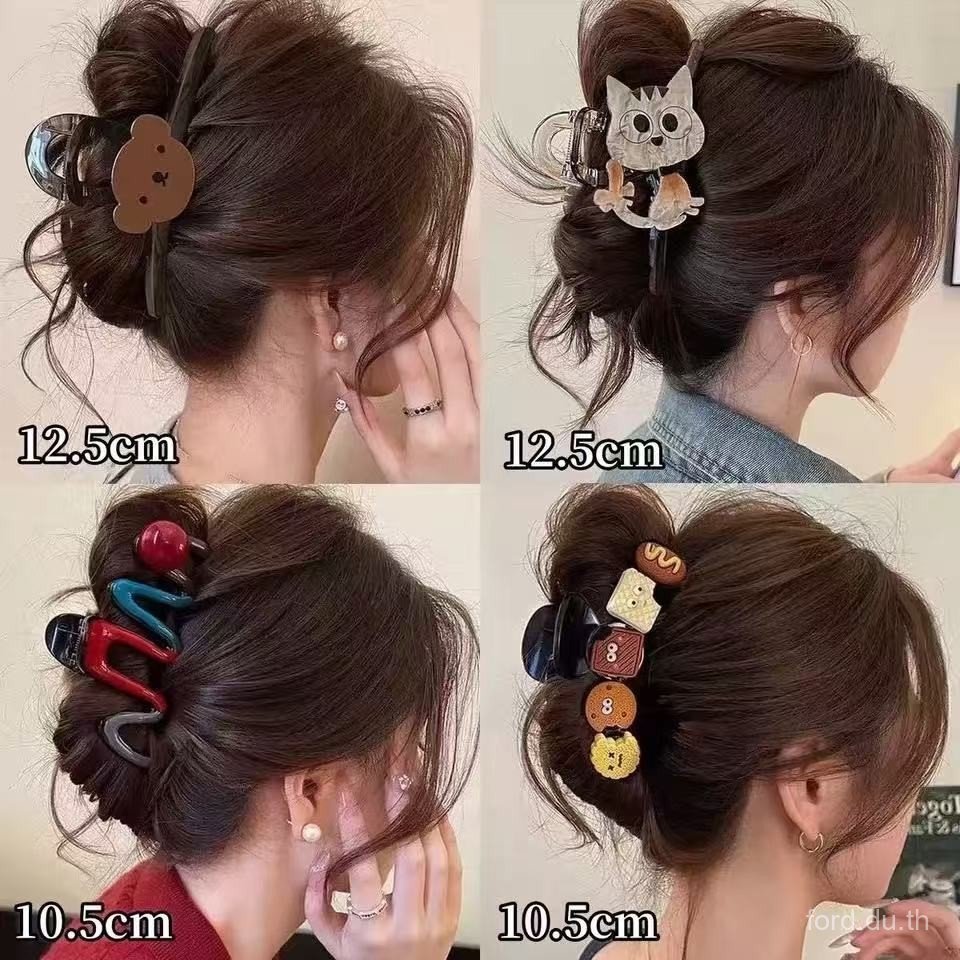หนีบผมโอเวอร์ไซส์ สร้างvolumeและแฟชัน พร้อมคลิปลูกสุนัขและฉลาม สไตล์cuteสำหรับสาวๆ