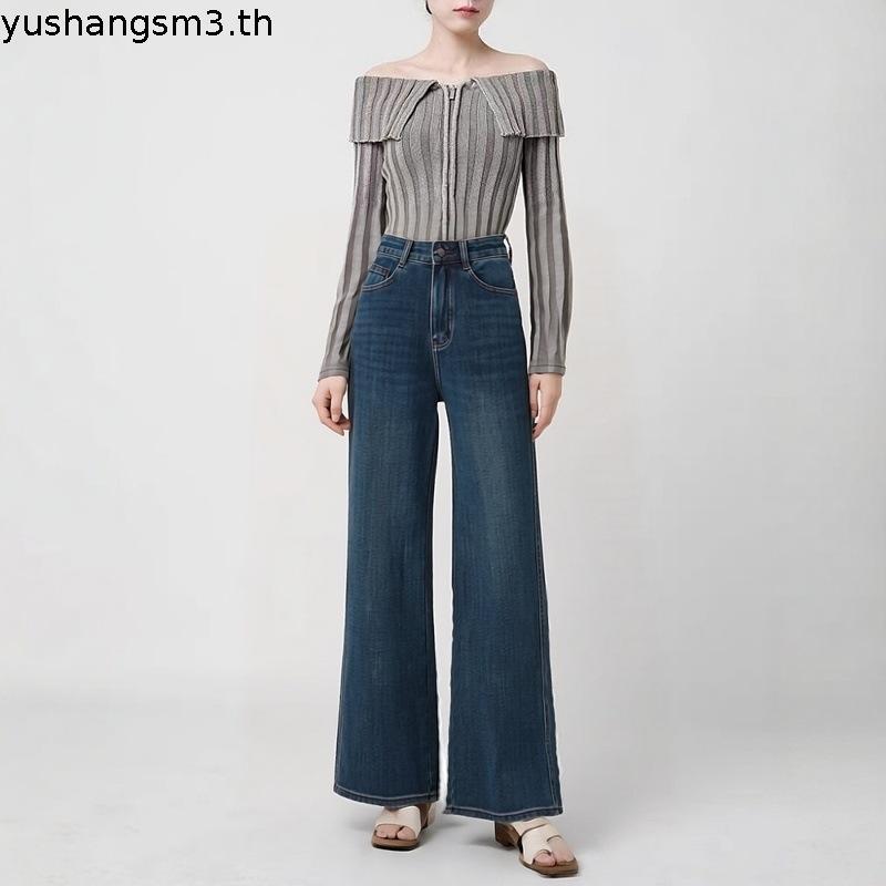 Mc JEANS กางเกงยีนส์ผู้หญิง ทรงกระบอกขากว้าง (Straight Wide) สียีนส์ฟอกกลาง MFWZ236 เนื้อผ้ายีนส์12.