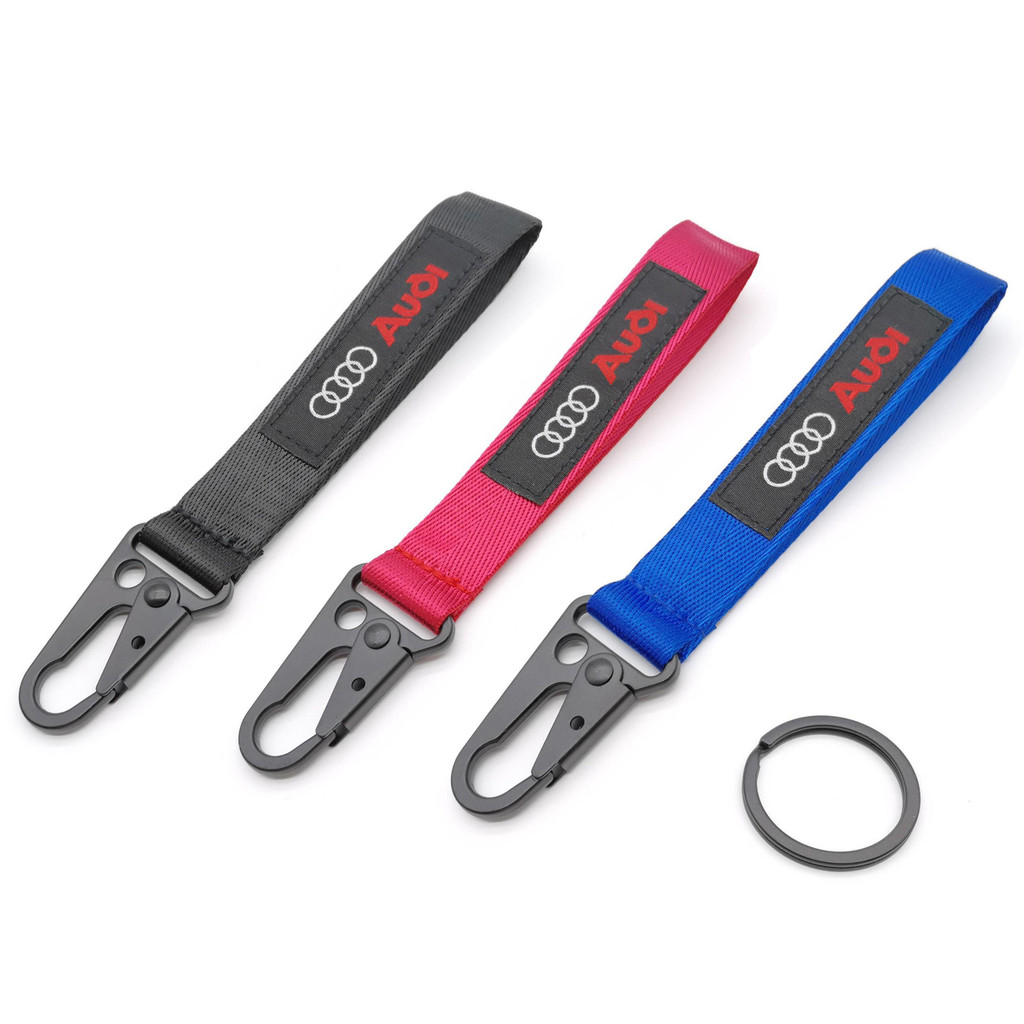 ไนลอนเย็บปักถักร้อยโลโก้รถพวงกุญแจพวงกุญแจสําหรับ Audi Sline A1 A2 A3 A4 A5 A6 A7 A8 Q1 Q2 Q3 Q4 Q5 