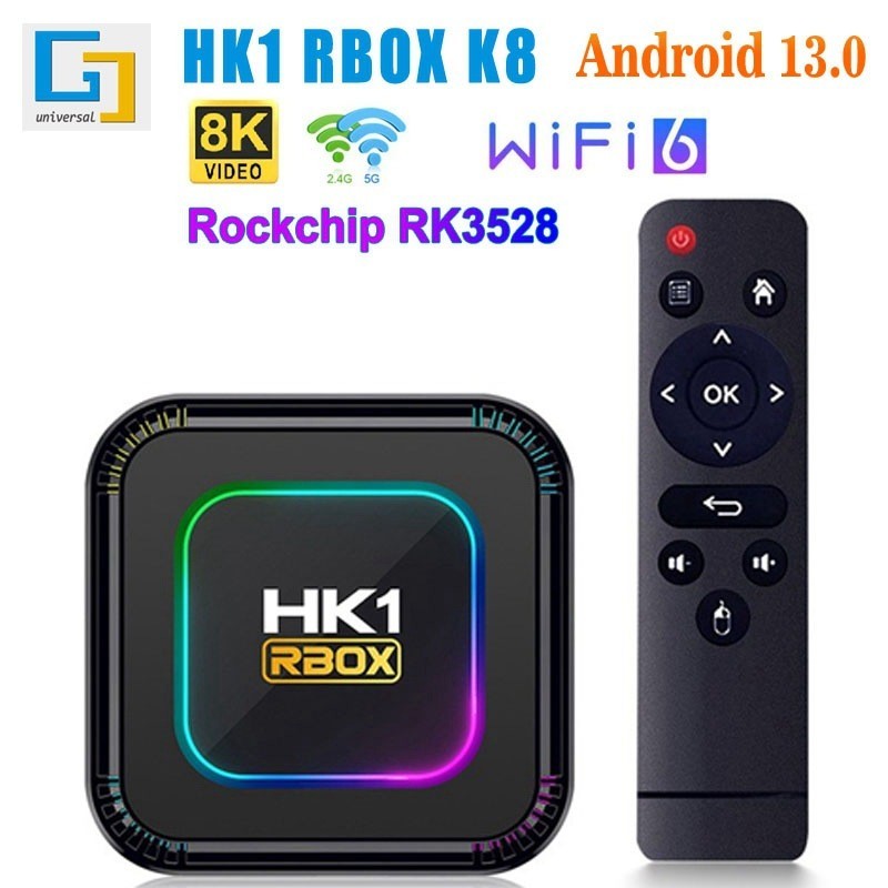 การค้าต่างประเทศ HK1 K8 RK3528 Set Top box Android 13.0 กล่องทีวี 5gwifi กล่องทีวีบลูทูธขายส่ง