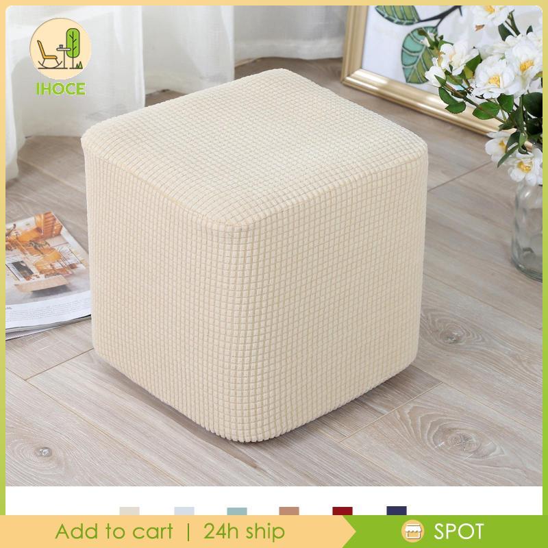 [Ihoce] Ottoman Covers Slipcover Polyester Ottoman Slipcover สี่เหลี่ยมผืนผ้า Ottoman Covers