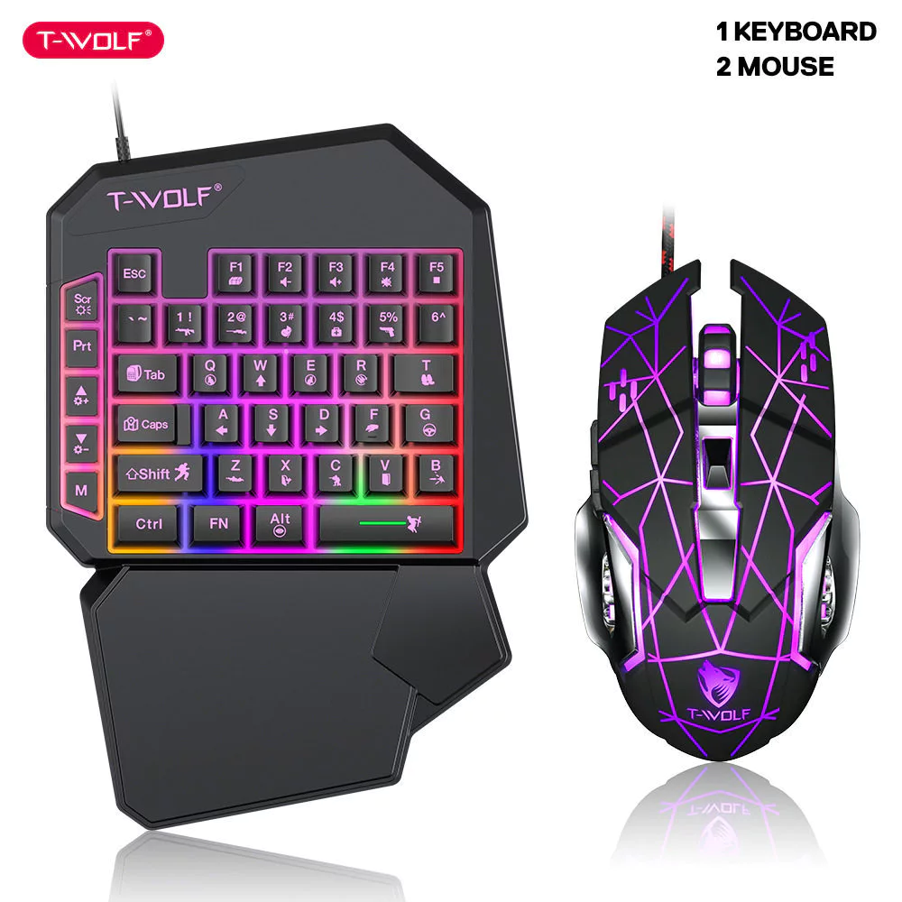คีย์บอร์ดไร้สายมือเดียว TF900 สำหรับเกมมือถือ thumbnail 9