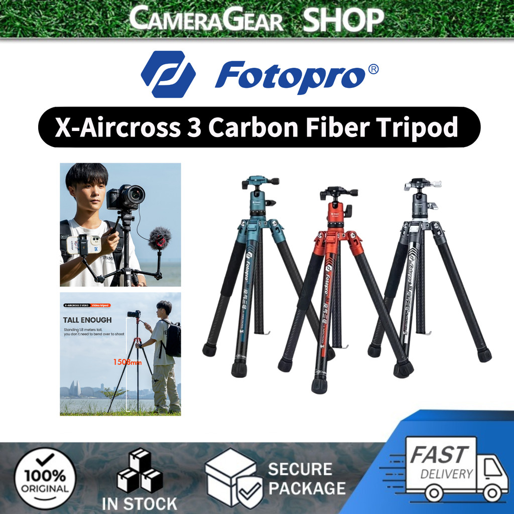 Fotopro X-Aircross 3 คาร์บอนไฟเบอร์ขาตั้งกล้องน้ําหนักเบา
