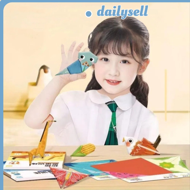DAILY ปริศนา Origami, เด็ก 15 แผ่น Origami Book, น่ารัก Handmade Origami DIY สัตว์รูปแบบ Origami ท่อ