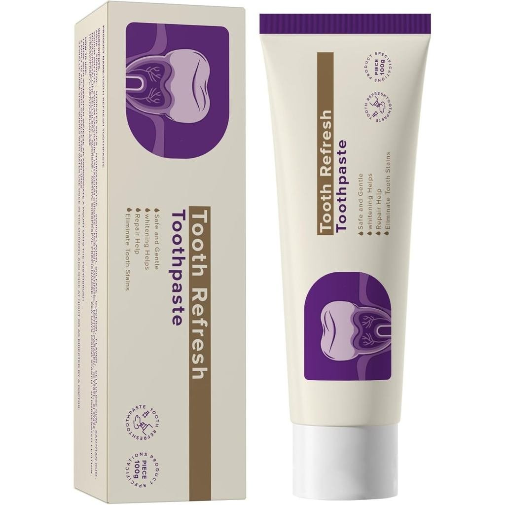 Tooth Refresh Toothpaste, Fresh Breath Whitening Toothpaste, Natural Oral Care & Enamel Repair, Help