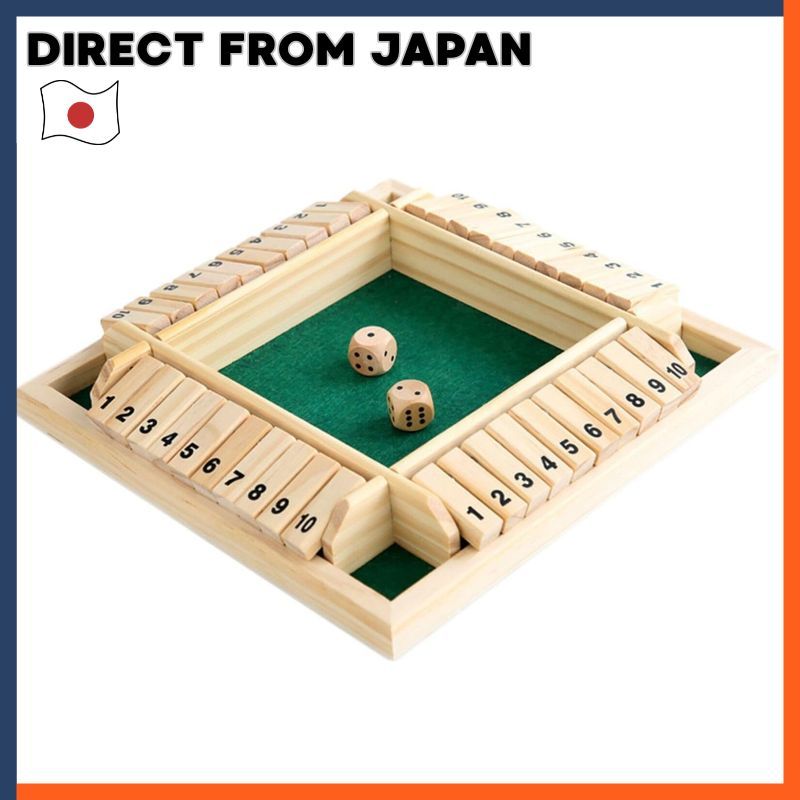 Boono Jackpot Shut The Box Board Game For Four Players With Dice Green