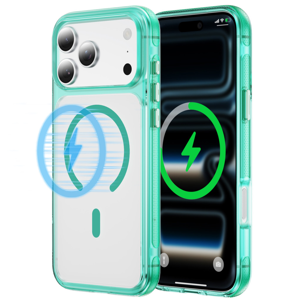 Clear Green iPhone เคสกันกระแทกสําหรับ iPhone 17ProMax 16Air 16 15 14 13 Pro Max Plus เคสโทรศัพท์ Series