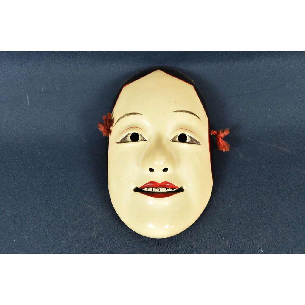 Vintage Japanese Koomote Mask Bicchu Kagura Noh Mask Kushiinada Wall Hanging