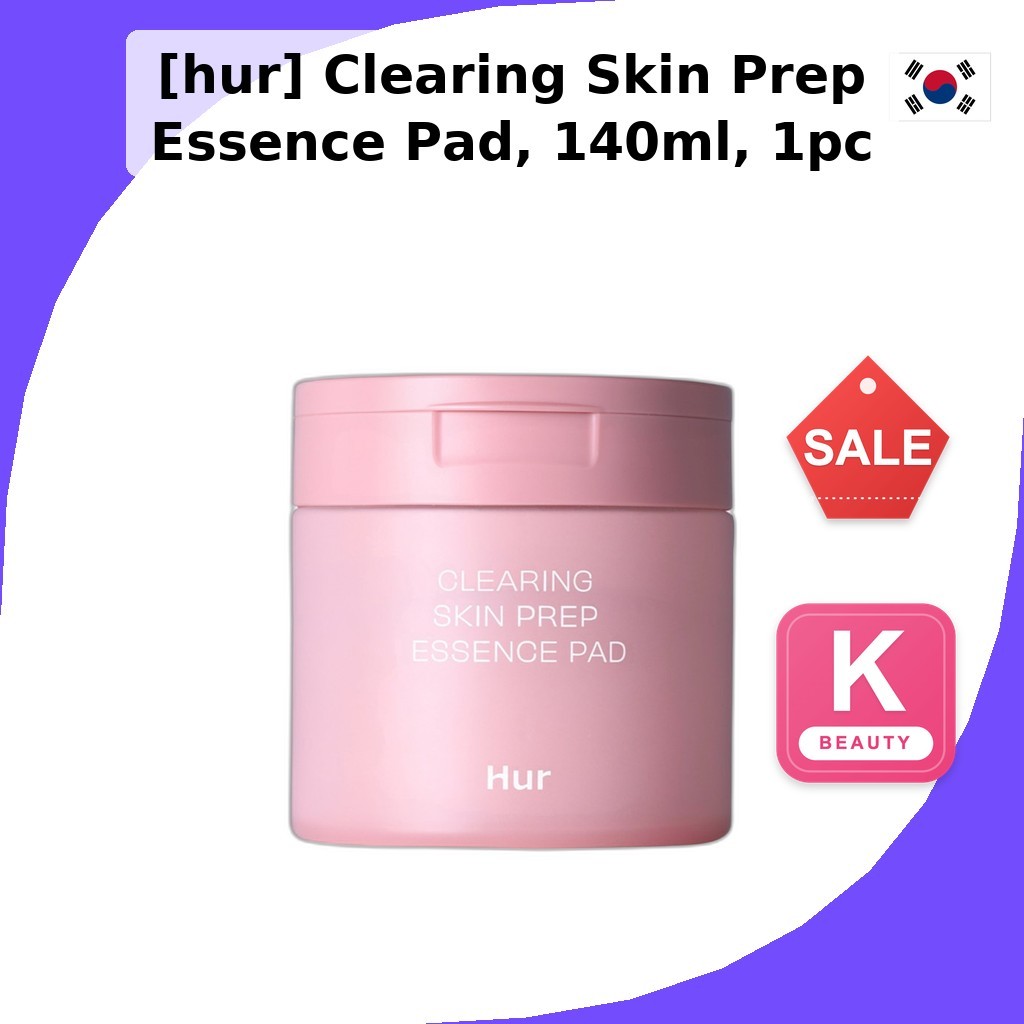 [hur] Clearing Skin Prep Essence Pad, 140ml, 1pc / Korean Essence Pad / Gentle Exfoliaation / ของแท้