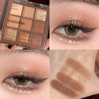 จานสีอายแชโดว์สีน้ำตาล 9 สี - แมตต์, กันน้ำและกันเหงื่อ, ติดทนนานไม่ลดสี - เมคอัพอาร์ทิสต์แนะนำอายแชโดว์ - อุปกรณ์แต่งหน้า - อายแชโดว์แต่งหน้าเบา ๆ