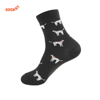 Socksy ถุงเท้าแฟชั่นลายหมา Dalmatian (เเพ็ค 4 คู่) รุ่น LKKK-0002