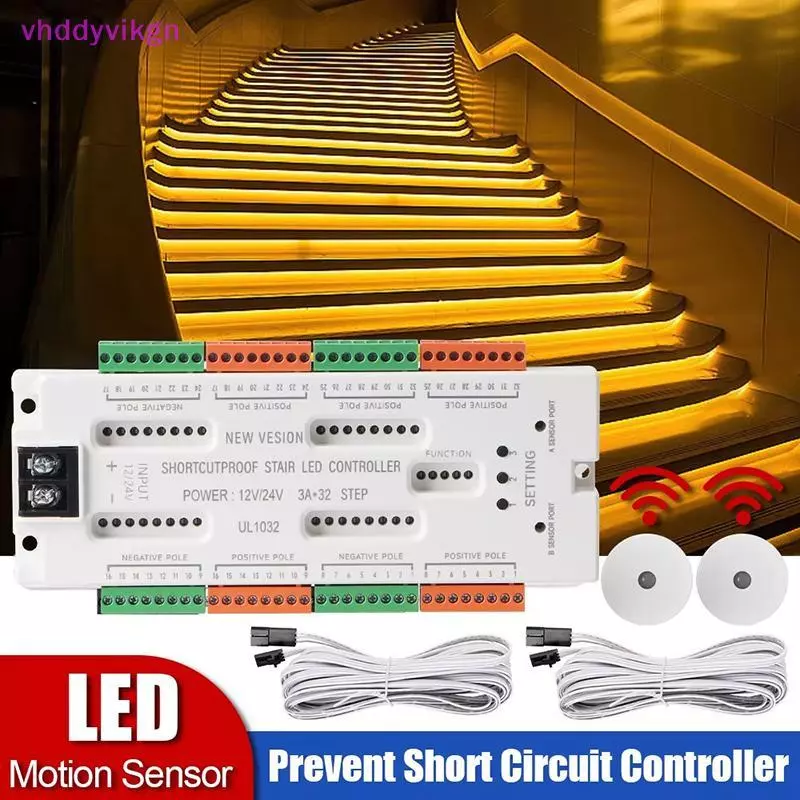 VHDD 32 ช่อง LED บันได Motion Sensor Controller