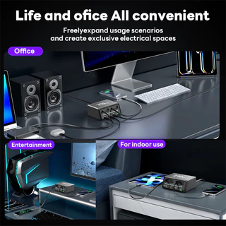 Actual COD 6-in-1 ที่ชาร์จเร็วหลายอุปกรณ์ 210W พร้อมสายชาร์จแบบยืดหดได้ ใช้ได้กับสมาร์ทโฟน แล็ปท็อป และแท็บเล็ต