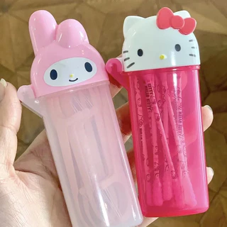 1ชิ้น น่ารัก คิตตี้ & ของฉัน ทํานอง กล่องเก็บ,ไม้จิ้มฟันการ์ตูนน่ารัก / ที่ใส่สําลี, ภาชนะขนาดเล็กแบบพกพาสําหรับเดินทางและการใช้งา