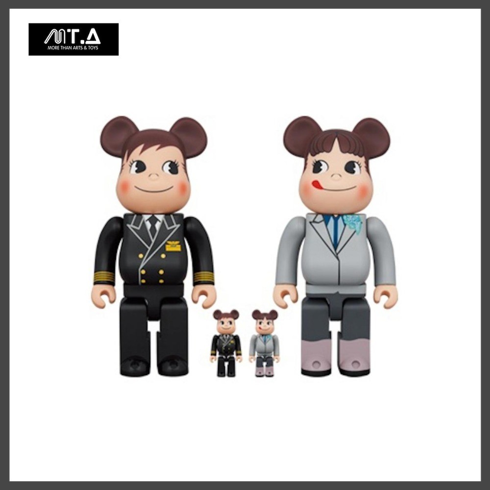 พร้อมส่ง🇹🇭 MTA.  BE@RBRICK X ANA Original Poco-chan & Peko-chan Captain Set Of 4 400% & 100%