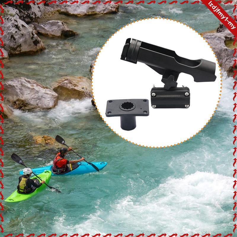 Leipupa เบ็ดตกปลายึดไนลอนสีดําผู้ถือหมุนได้ฐานคู่สําหรับเรือ Kayak Lake River อุปกรณ์ตกปลา