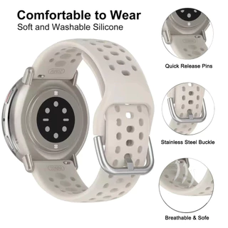 สายรัดกีฬาซิลิโคน for Smartwatch Amazfit Bip 6 อุปกรณ์เสริมสายรัดข้อมือที่ระบายอากาศได้ for Smartwatch Amazfit Bip 6