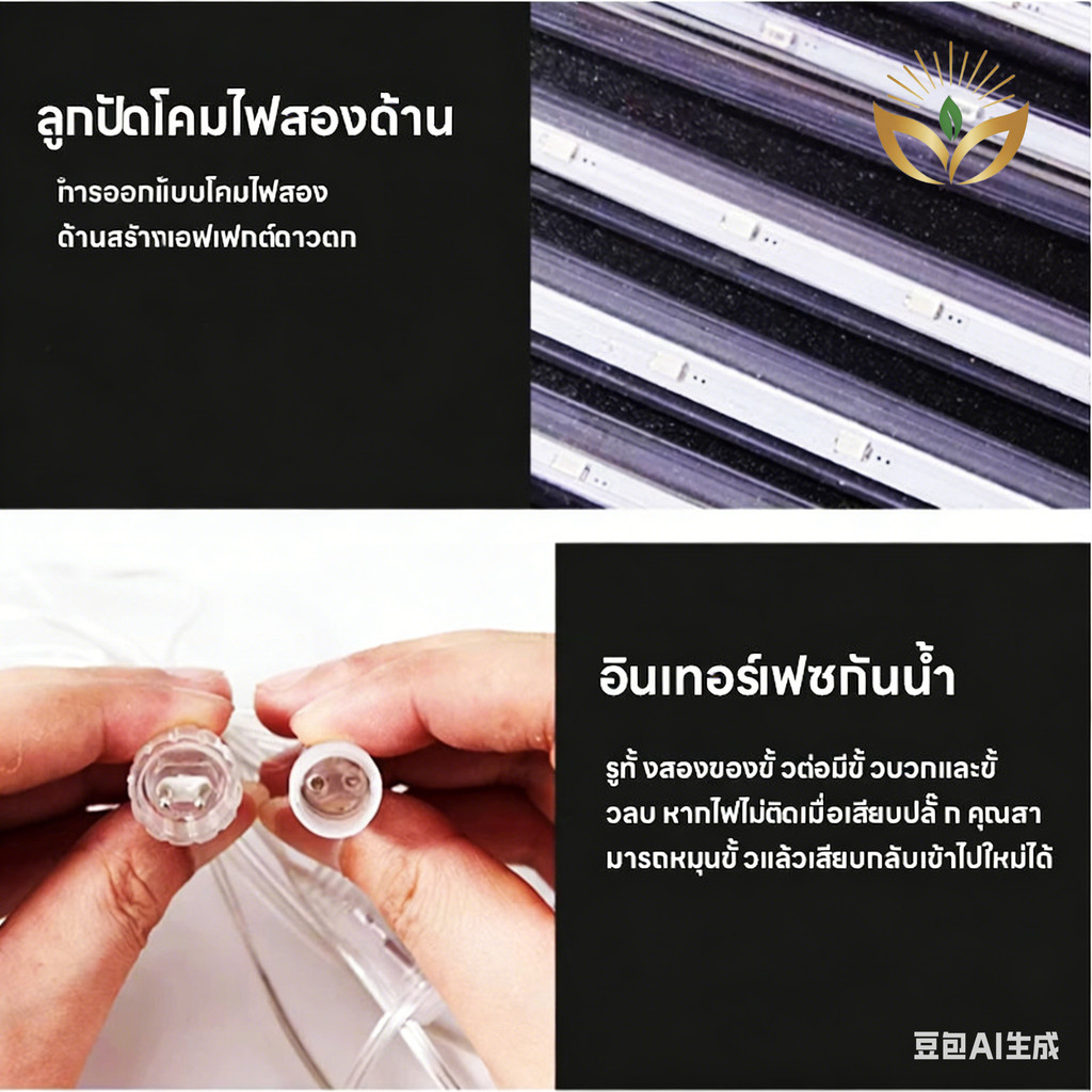 ไฟฝนดาวตก LED กันน้ำ 50cm ไฟเชือกกลางแจ้ง Decor ตกแต่งงานแต่งงานต้นไม้ปีใหม่ - รูปที่ 3