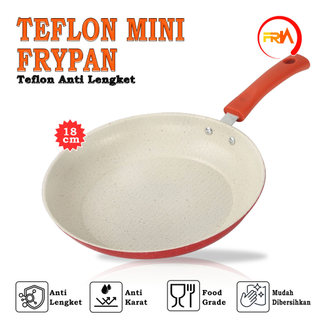 FRN Kitchenware - Panci Teflon Frypan Warna 4 Varian Ukuran 18cm Wajan Penggorengan Kecil Anti Lengket Fry Pan