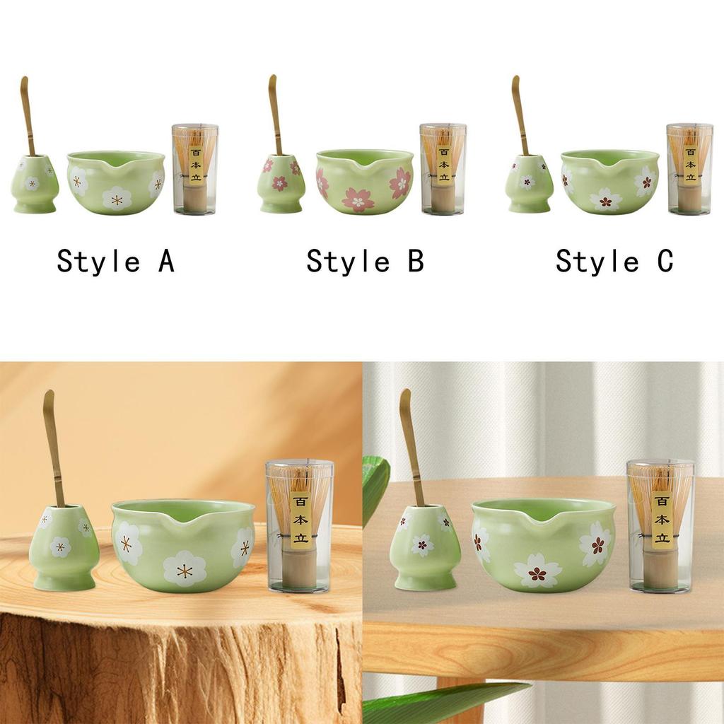 [mibum01eb] SET 4X MATCHA, ของขวัญชุดมัทฉะญี่ปุ่น, เครื่องมือการผลิตชาญี่ปุ่นสําหรับการสนับสนุนคนรัก