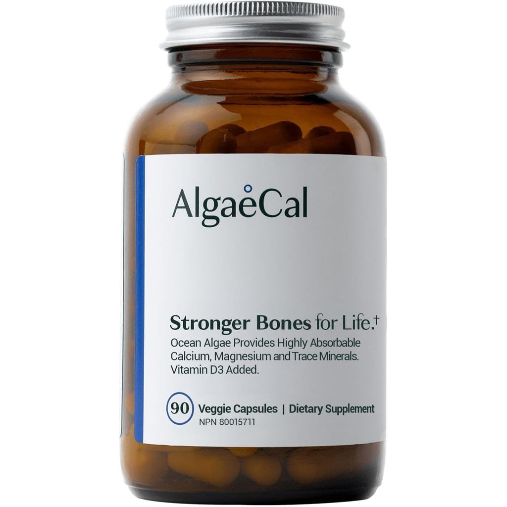 AlgaeCal - การขยายแคลเซียมจากพืชที่มีพอร์ตทางคลินิก วิตามินดี3 (1000 IU) สําหรับความแข็งแรงของกระดูก