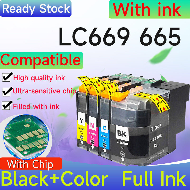 ใช้งานร่วมกับ Brother LC669XL LC665XL ตลับหมึก LC669 LC665 LC669 XL LC665 XL LC 669 LC 765 สําหรับ M