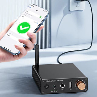 เครื่องรับสัญญาณเสียงไร้สายบลูทูธ 6.0 สเตอริโอ พร้อมพอร์ต AUX/RCA/MIC และชิปเสียงคุณภาพสูง
