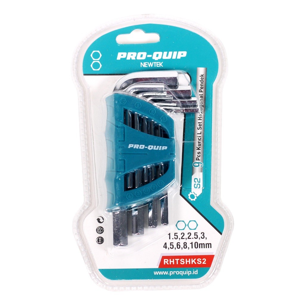 PRO-QUIP L ชุดกุญแจ 9 ชิ้น MM สั้น L กุญแจสั้น Hex ชุดกุญแจ 9 ชิ้น JIS PROQUIP NEWTEK RHTHKS2