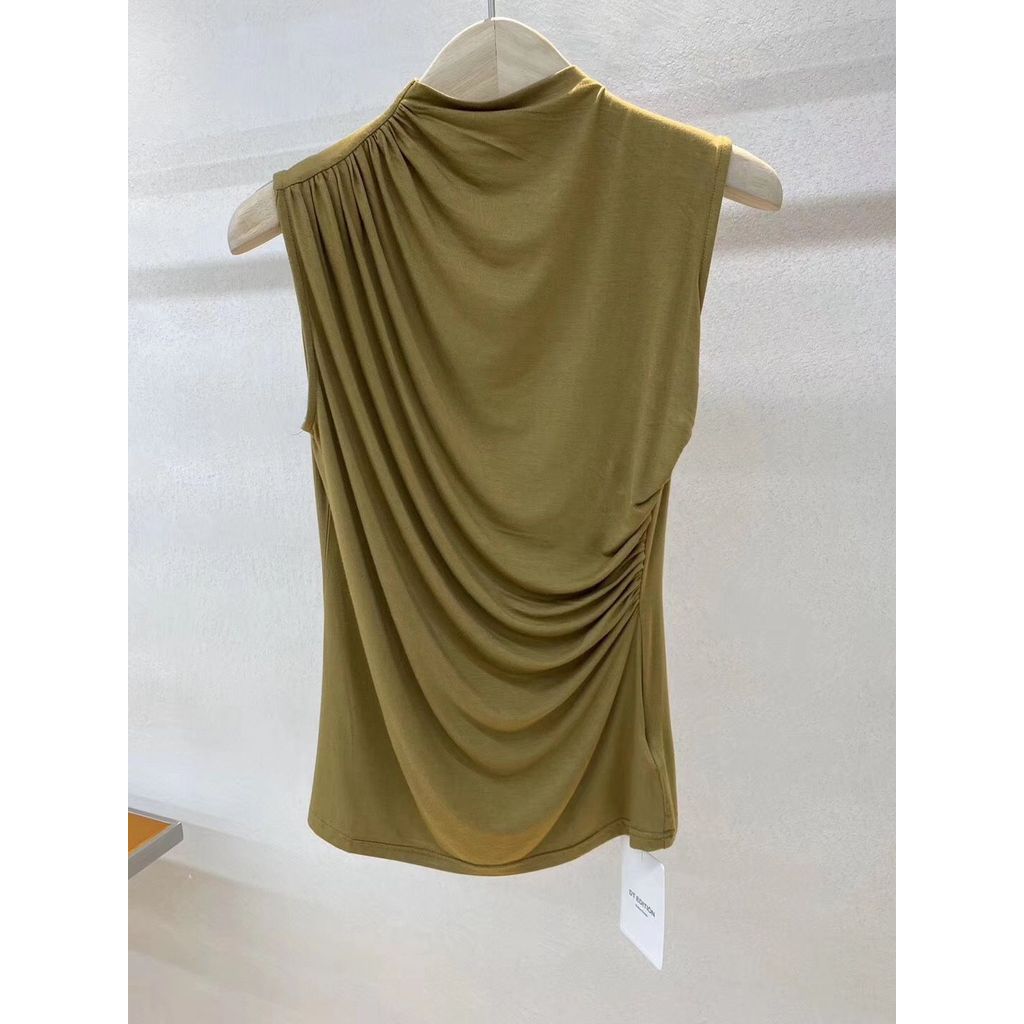 Milyfashion Modal Camisole Top สำหรับผู้หญิง สไตล์ใหม่ แขนกุด ครึ่งคอสูง แบบ slim fit