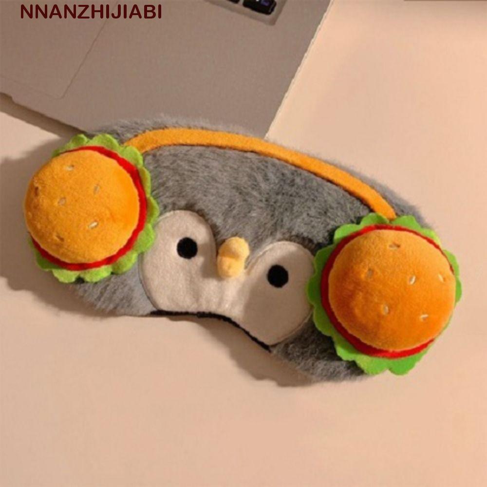 NANZHIJIABI Furry Penguin Eye Shade, ยืดเพนกวินรูป Sleeping Eye Mask, สวมใส่สบายการ์ตูน Soft Plush สบาย Plush Eye Mask ใช้การเดินทาง