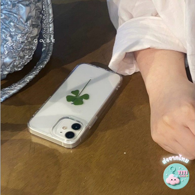 🔥good🔥โปร่งใส จัดส่งจากประเทศไทย สามเหลี่ยมสี่ใบโชค for iPhone เคสไอโฟน 11 12 13 14 15 16 17 PRO MAX X XR 7/8 PLUS แอป
