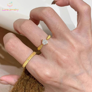 COD💖เซต 2 ชิ้น โกลเด้น แหวนเซ็ต เพทาย หรูหราแสง ระดับไฮเอนด์…