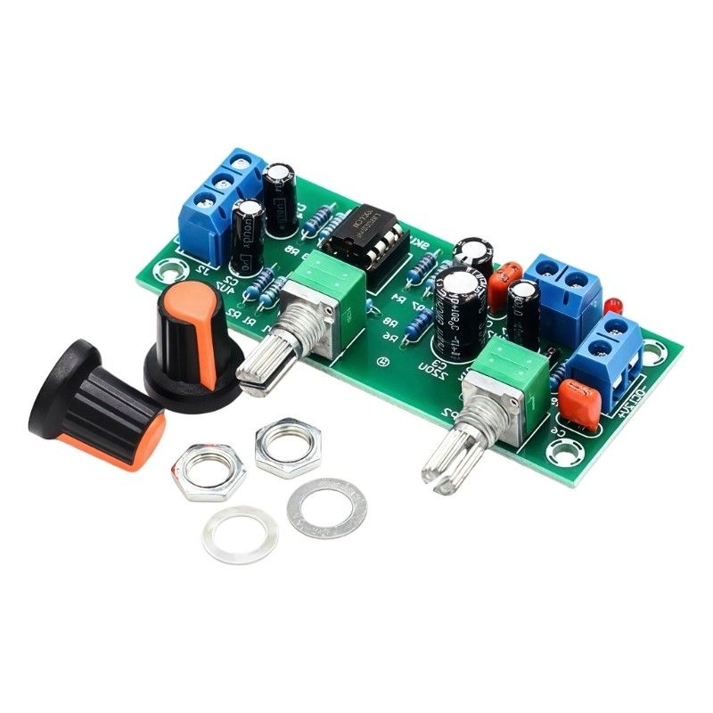 WU Low Pass Filter Preamp Board สําหรับซับวูฟเฟอร์ 10-24V ปรับความถี่ความยืดหยุ่นช่วยเพิ่มการเล่น Au