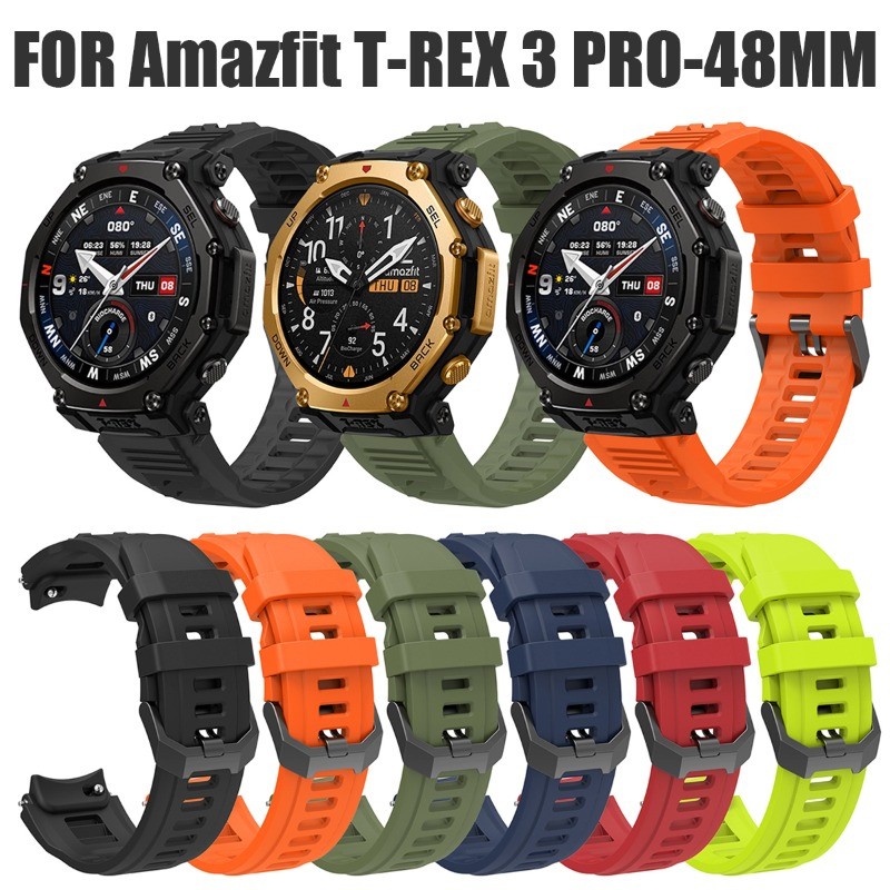 สายซิลิโคน + สําหรับ Huami Amazfit T-REX 3 Pro 48 มม.สายนาฬิกาสําหรับ Amazfit T-rex 3 PRO 48 มม.สร้อยข้อมือสายรัดข้อมือ ราคา ถูกที่สุด ดีลบีเคเค แกลเลอรีภาพที่ 2
