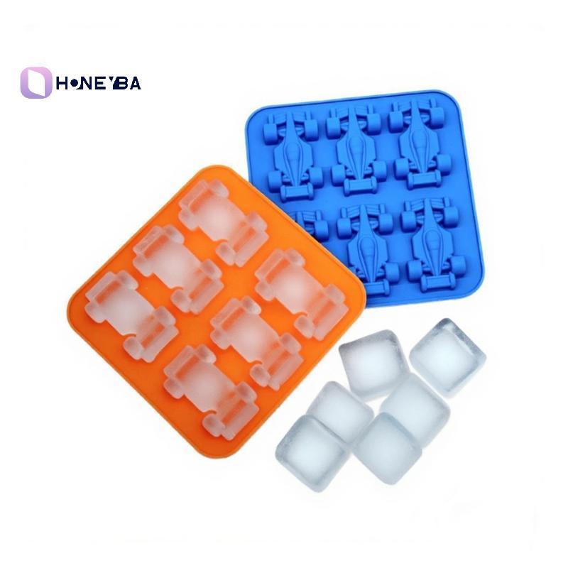 <Honeyby> 6-Cavity Racing Car Ice Mold Ice Mold, Silicone Racing Car Jelly Mold 3d Race Car Tumbler 