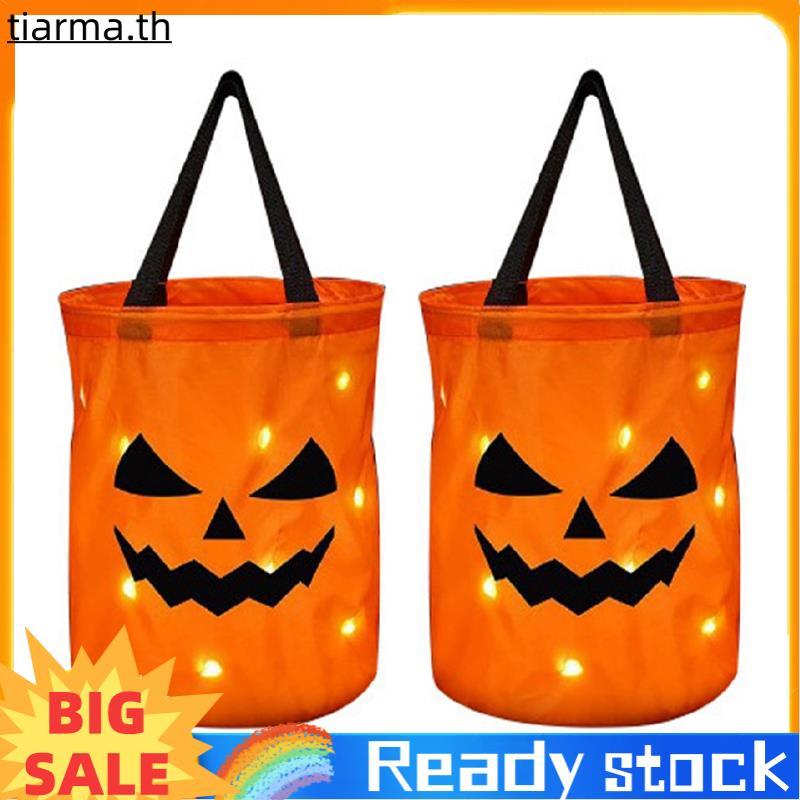 TIARMA Halloween Candy Bag Halloween Tote Pumpkin Bag เหมาะสําหรับวันฮาโลวีน A