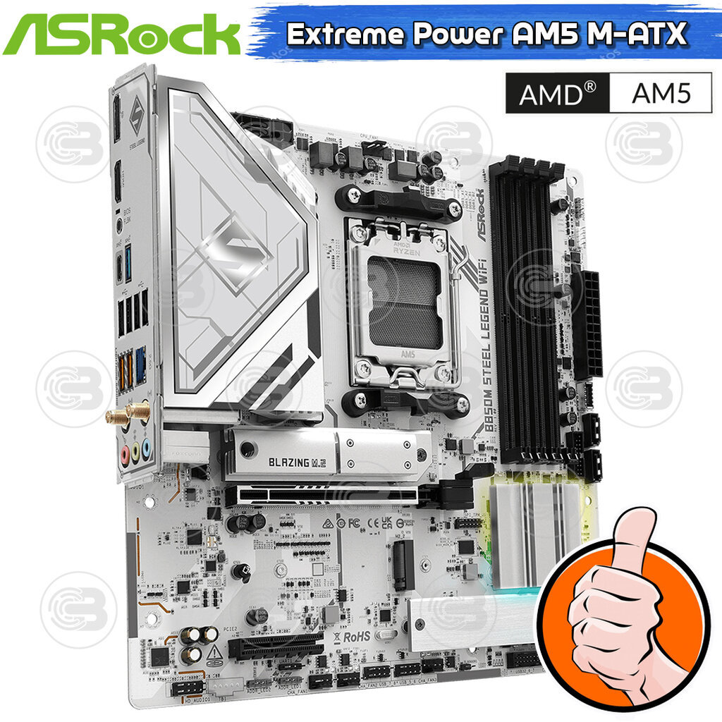 [CoolBlasterThai] ASROCK MAINBOARD B850M STEEL LEGEND WIFI AMD SOCKET AM5 DDR5 M-ATX ประกัน 3 ปี