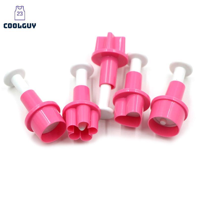 [YLSW] 5 ชิ้นเครื่องตัดคุกกี้หัวใจ Plunger แม่พิมพ์เค้กปุ่มดาวพลัมบิสกิต Mould Decor TH - รูปที่ 2