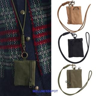 Wellnessspot กระเป๋าใส่เหรียญห้อยคอ,ไนลอนซิปผ้า Oxford กระเป…