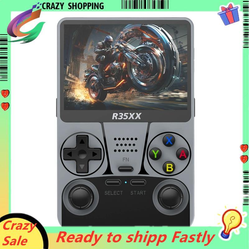 R35XX คอนโซลเกมมือถือ 3.5 นิ้วหน้าจอ IPS 64GB เครื่องเล่นวิดีโอแบบพกพา Wifi Arkos ระบบ 3200mah แบตเต