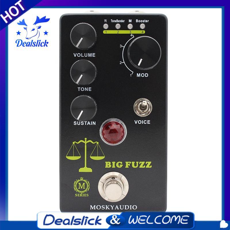 Big Fuzz สําหรับกีตาร์เหยียบ Fuzz Effect Pedal 4 ปุ่มสําหรับกีตาร์สําหรับอุปกรณ์เสริม