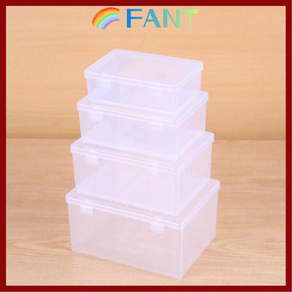in stockFANT 1 ชิ้นกล่องพลิก,โปร่งใสแบบพกพากล่องเก็บ,หนาสี่เหลี่ยมผืนผ้าขนาดเล็กขนาดกลางขนาดใหญ่พลาสติกสําหรับยาเครื่องประดับต่างหูเครื่องสําอาง